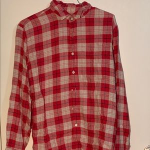 J crew red western shirt